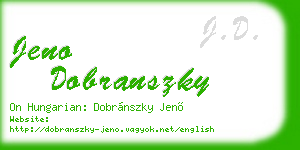 jeno dobranszky business card