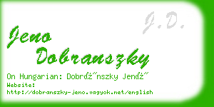 jeno dobranszky business card